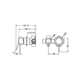 Mecca Shower Nero Mixer With Horizontal 2 Way Divertor - Brushed Nickel